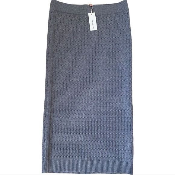 NWT HEARTLOOM ASHER CABLE KNIT SWEATER SKIRT GREY SIZE MEDIUM - Picture 2 of 7